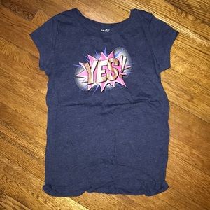 NWOT George blue T-shirt “yes” XL (14–16)